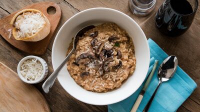 Créez un délicieux risotto aux champignons pour quatre à petit prix et en toute simplicité